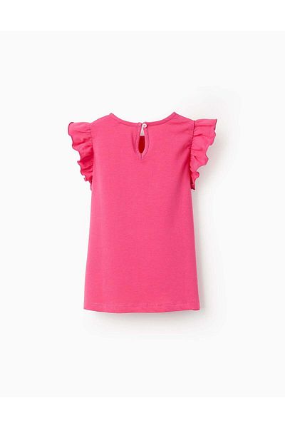 Ziddy Vest Top with Ruffles for Girls, Pink