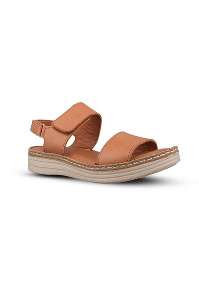 M.P. Women's Casual Sandals - Tan, Leather