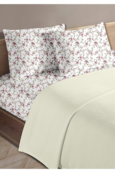 Monolisse طقم بيكيه مفرد ميدوسا كريمي قطن 100% مقاس 160 × 230 سم