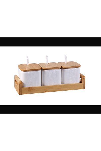 TOHFAT-AL MAIDAH Luxury wooden lid spice storage set