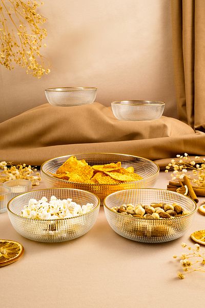Fecra Loren 5-Piece Snack Presentation Set Gold