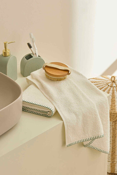 Kaşmir Home Dream 2-Piece Shepherd's Stitched Hand Towel Çağla