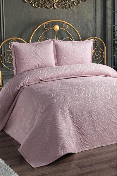 Çeyiz Diyarı Ultrasonic Quilted Fenomen Double Bedspread Powder