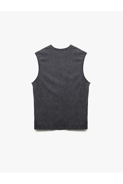 Koton Cotton Washable Crew Neck Printed Sleeveless T-Shirt