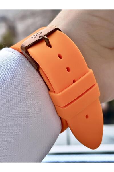 Q&Q Orange Sport Plastic Cord Numeral Dial Men Wrist Watch