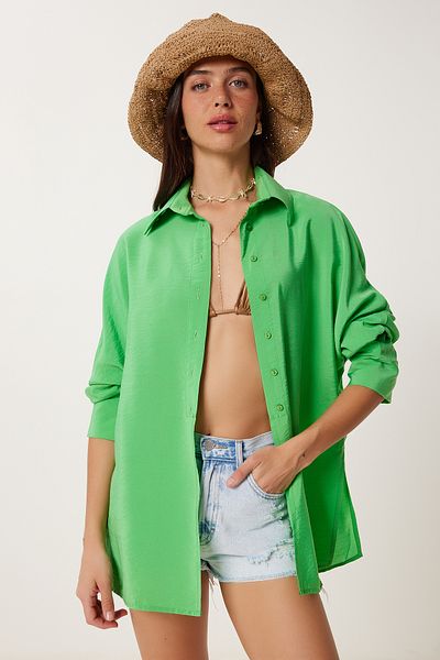 Lovelyİstanbul Cămașă Ayrobin cu fante VERDE LWF0036