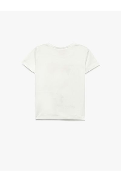 Koton Short Sleeve Crew Neck Cotton Flamingo Printed T-Shirt
