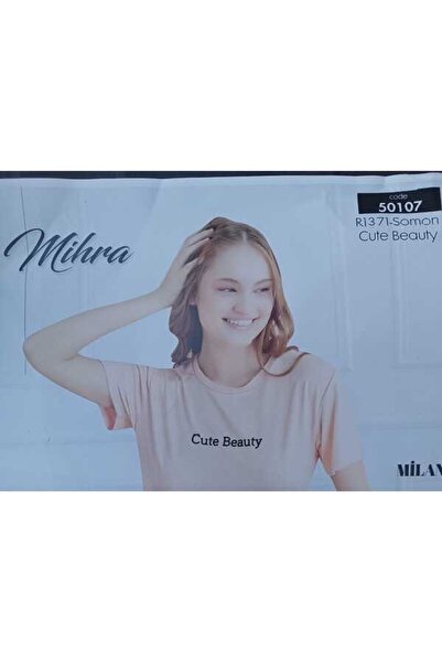 Mihra Mi̇hra-290-06-25 Women's Short Sleeve Cotton Pajamas Set R1371 Sm-L-Xl 2XL