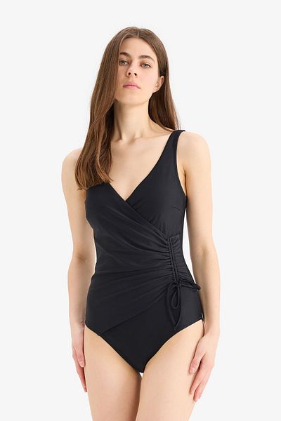 DeFacto Regular Fit Draped Swimsuit-Fall in Love E3298Ax25Sm