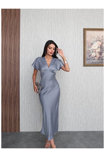 ESRAHELVACI Satin Midi Dress