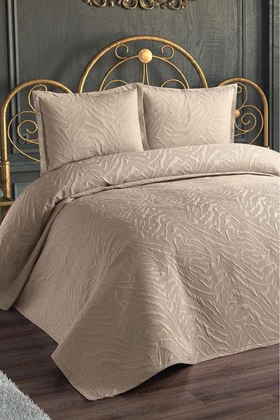 Çeyiz Diyarı Ultrasonic Quilted Fenomen Double Bedspread Beige