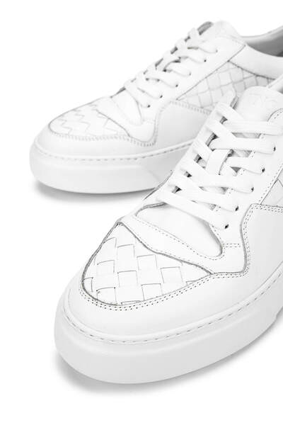 Tamer Tanca Men's Genuine Leather White Sneakers & Sports Shoes