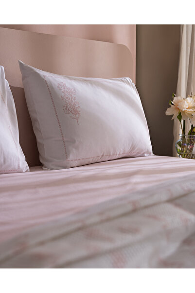 Madame Coco Rouge Tek Kişilik %100 Pamuk Karde Baskılı Pike Takımı - Pudra