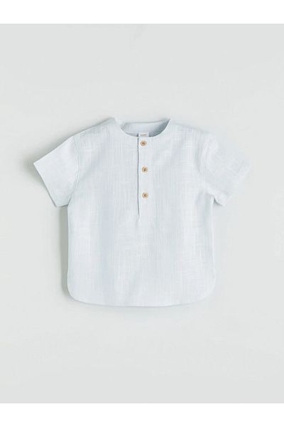 LC Waikiki Kanz Blue Basic Baby Boy Shirt and Shorts 2-Pack