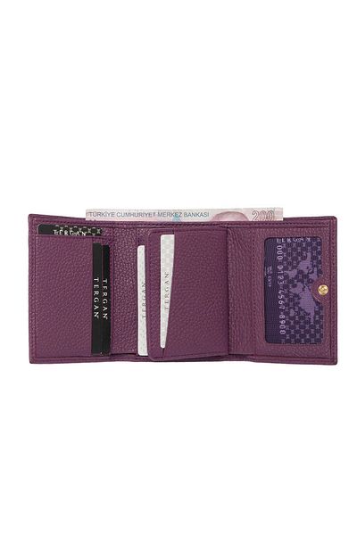 Tergan Purple Genuine Leather Women's Wallet - S1Cb00005633-C48