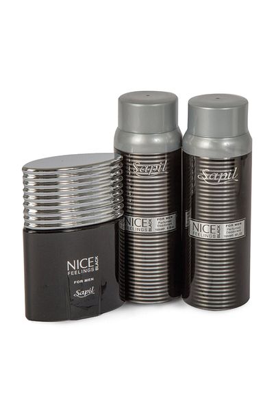 sapil Nice Feeling Black For Men EDT 75 ml + Deodorant 2 x 150 ml
