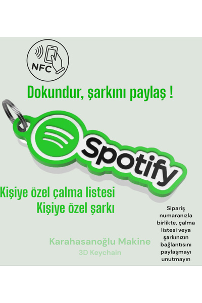 KARAHASANOĞLU MAKİNE Kişiye Özel Spotify Nfc Tag Anahtarlık