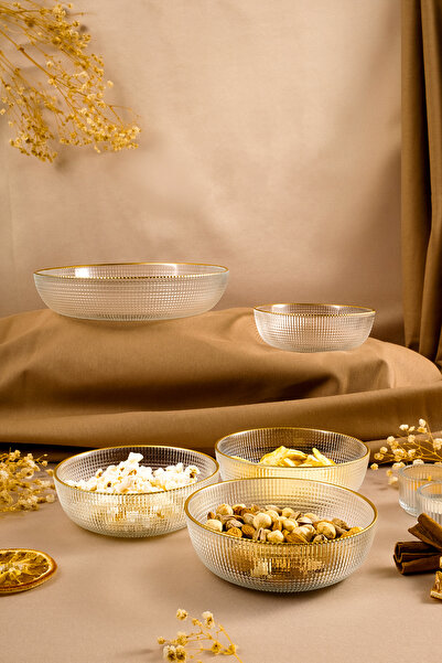 Fecra Loren 5'li Çerez Sunum Seti Gold