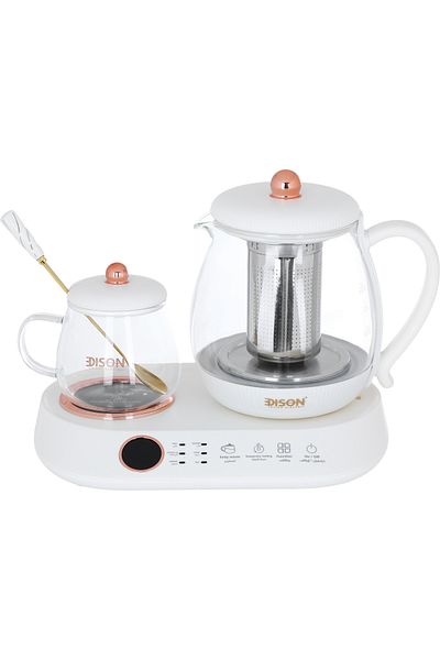 Edison Tea Maker Set, 600 Watt, 1 Liter, 4 Pieces - White