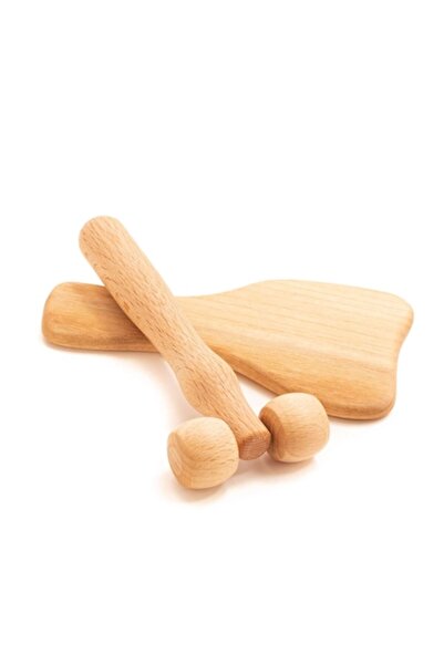 tuuli Set de masaj corporal, TUULI, lemn, 15 x 6cm/16 x 8cm, maro