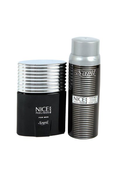 sapil Nice Feeling Black EDT for Men 75 ml + Deodorant Spray 150 ml