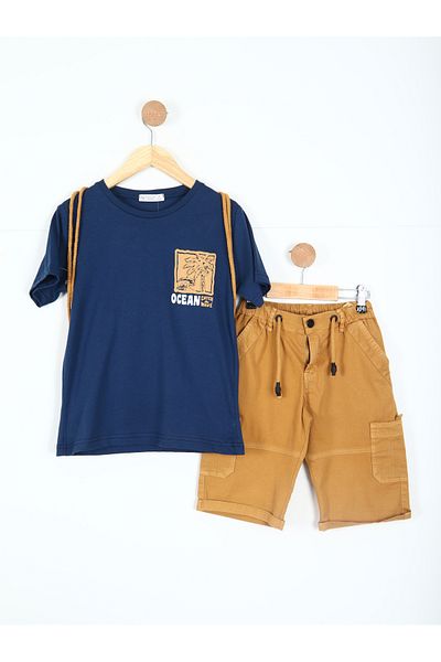 xo kids moda Male Child Bottom Top Shorts Suit 8-14 Years 4142