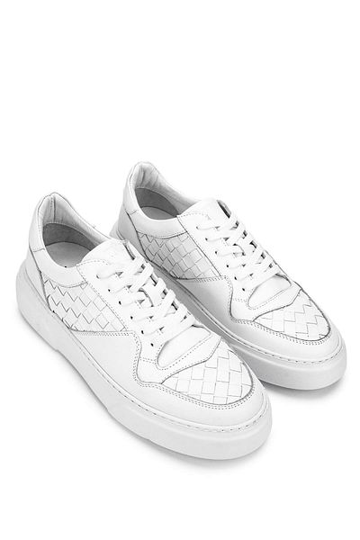 Tamer Tanca Men's Genuine Leather White Sneakers & Sports Shoes