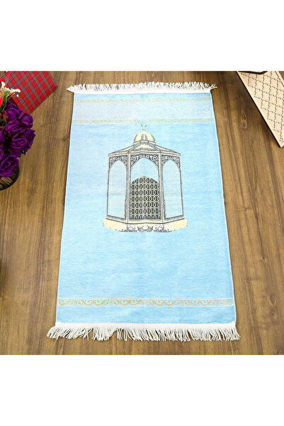 İkranur Μαξιλάρι προσευχής Makam-ı İbrahim Luxury Chenille Baby Blue (70x126c...