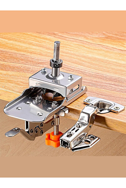 ÖZGÜN Ahşap ve MDF Uyumlu 35mm Menteşe Delik Açma Aparatı + Matkap Ucu