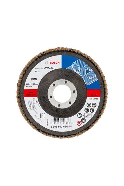 Generic قرص تلميع معدني متعدد الألوان من بوش Grit 80، 115 × 22.23 مم