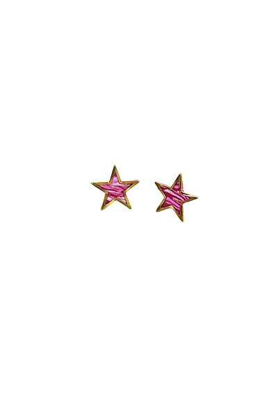 NARRU NARRU earrings, handmade, star-shaped, pink, Erica 05