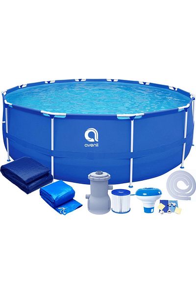 Avenli Piscina Cadru Metalic , 360x76 Cm, 6.500 Litri, Cu Toate Accesoriile