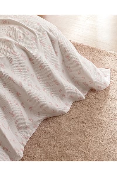 Madame Coco Rouge King Size 100% Cotton Karde Printed Pique - Powder