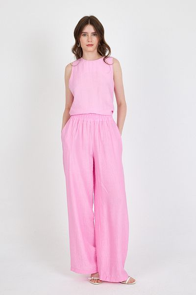 Rays Sugar Pink Asymmetrical Cut Blouse Pants Double Set 5219