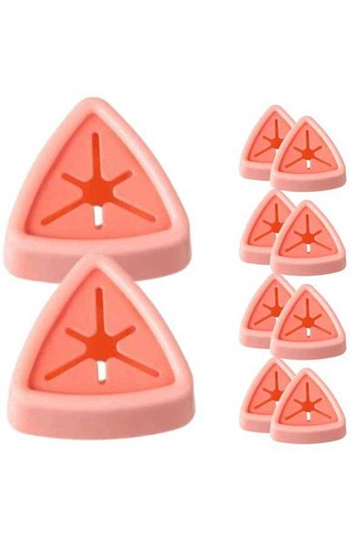 Evelise Set of 10 Towel Hooks, Self-Adhesive, Waterproof, Wall Mounted, Push Free System, Pink