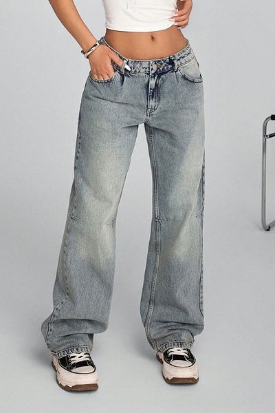 Polo State Pantaloni de damă largi din denim Albastru gheață