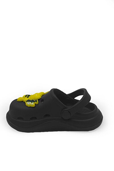 İncim Black Teddy Bear Figured Daily Pool Beach School Nursery Girls' Slippers & Sandals