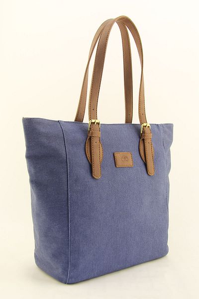 HNB Women's Blue Waterproof Canvas Shoulder Bag