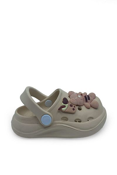 İncim Beige Teddy Bear Figured Daily Pool Beach School Nursery Girls' Slippers & Sandals
