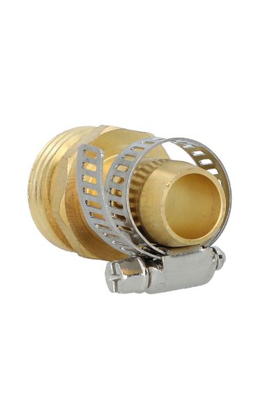 ACE 5/8inch Male Hose Mender with Clamp Gold and Silver