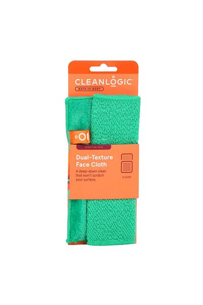 Cleanlogic Exfoliating Towel for Sensitive Skin, with Two Textures, Bath & Body, Cleanlogic