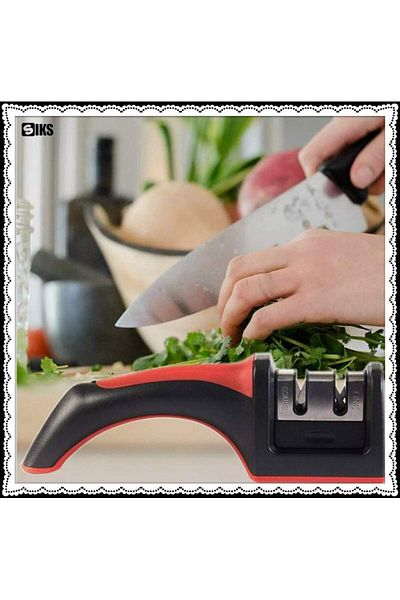 SIKS Manual Knife Sharpener SIKS, 2 LEVELS, Black/Red