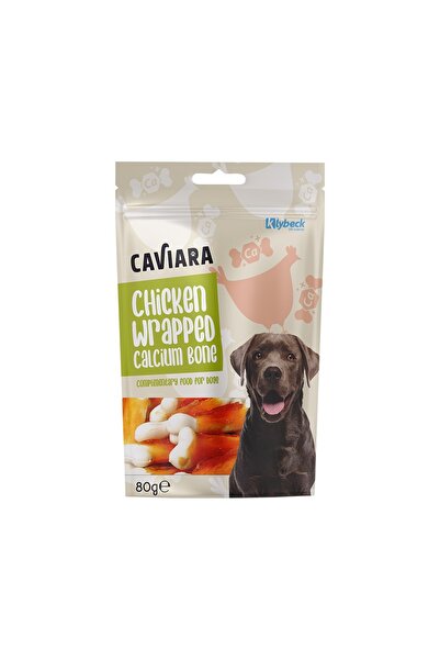 Caviara مكافآت الكلاب من عظام الكالسيوم المغلفة بالدجاج - 80 جم