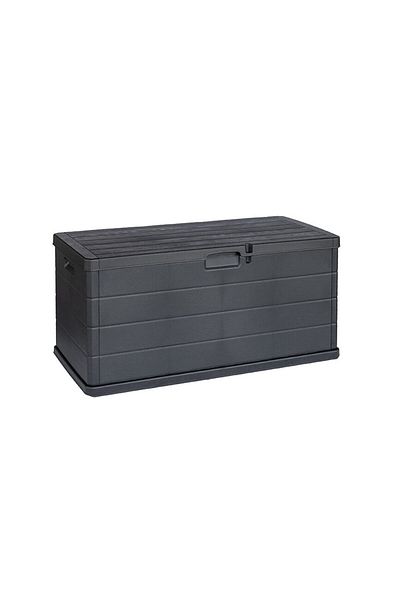 Progarden Ladă de depozitare pentru exterior, finisaj imitație lemn, polipropilenă, 340 L, 118 x 59 x 57 cm, antracit