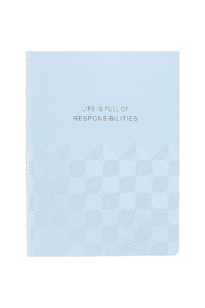 Roco “Life is Full of Responsibility” Lined Notebook B5 - 62 Sheets Blue