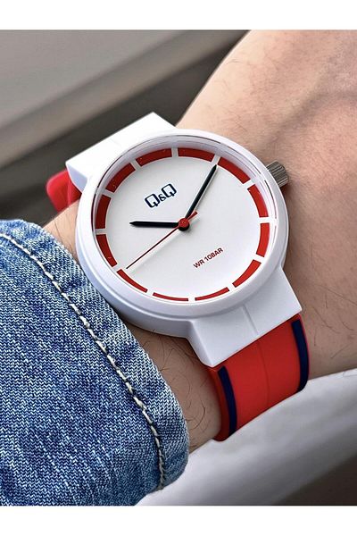 Q&Q Waterproof Plastic Cord Men Wrist Watch