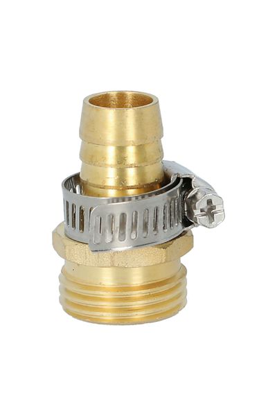 ACE 5/8inch Male Hose Mender with Clamp Gold and Silver