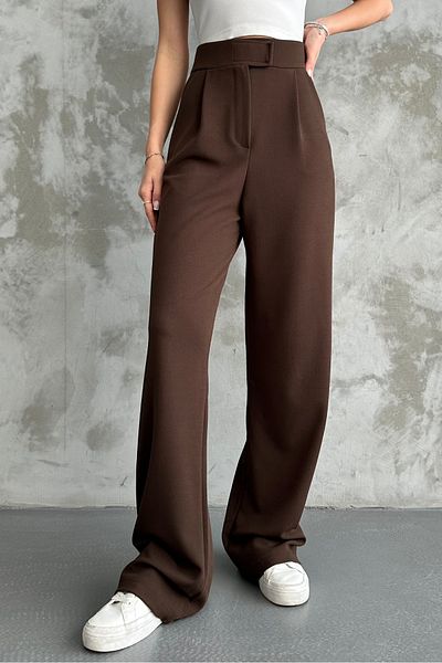 macharel jeans Brown Women's Lycra Velcro Closure Palazzo Trousers