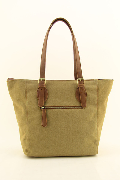 HNB Women's Camel Waterproof Canvas Shoulder Bag