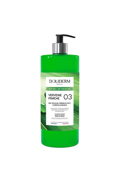 Doliderm Fresh Verbena 2 in 1 shower gel & creamy shampoo with verbena extract, Doliderm, 1 L